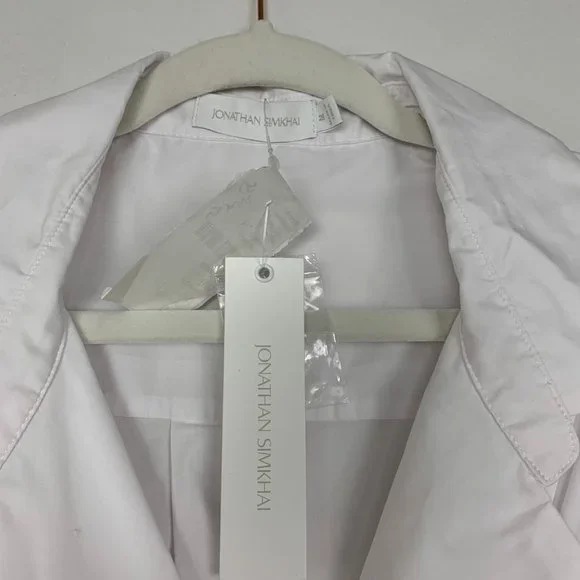 NWT Jonathan Simkhai Alex Pleated Cut Out Maxi Midi Dress White Medium - Picture 7 of 13